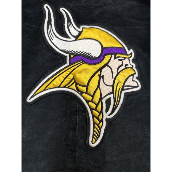 VTG EUC Minnesota Vikings NFL Suede Leather Jacket Large #1 - Picture 15 of 16